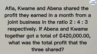 What was the total profit that the three shared? | Q156