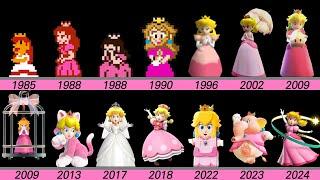 Evolution of Princess Peach in Super Mario Bros game and LEGO