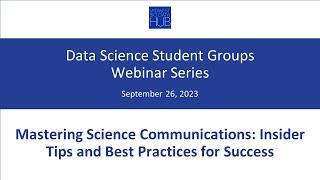 Midwest Big Data Innovation Hub Data Science Student Groups Webinar, September 26, 2023