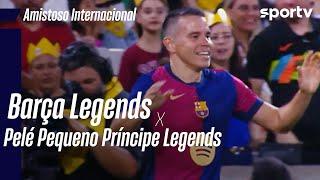 BARÇA LEGENDS 2 X 1 PELÉ PEQUENO PRÍNCIPE | MELHORES MOMENTOS | AMISTOSO INTERNACIONAL | sportv