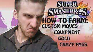 Super Smash Bros Wii U - How to Get / Farm Custom Moves, Equipment, Gold, and Crazy Orders Pass