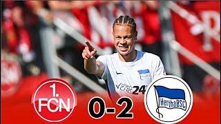 Nurnberg Hertha 0-2 Highlights 2024