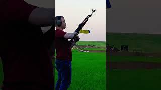 Shooting a metal chicken target with my AK47! #firearmsdaily #ak47freefire