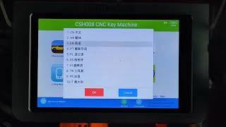 CSH008 automatic key cutting machine screen and language