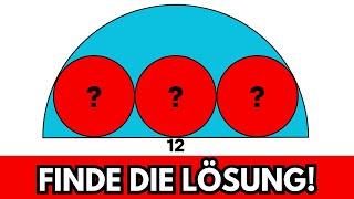 Welchen RADIUS haben die ROTEN KREISE? Mathe Aufgabe Geometrie