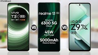 Vivo T3x 5g vs Realme 13 5g vs IQOO Z9x 5g || Full Comparison