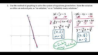 Eric's Algebra Lecture: Solving Systems of Linear Equations by Graphing