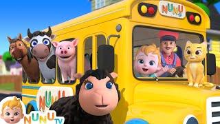 Wheels On The Bus Animal Song For Toddlers + More Nursery Rhymes & Kids Songs | NuNu Tv