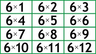 6 x Times Multiplication Table for Kids - Fun & Simple Math Equations for Elementary School Children