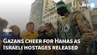 Gazans cheer for Hamas militants as Israeli hostages released | AFP