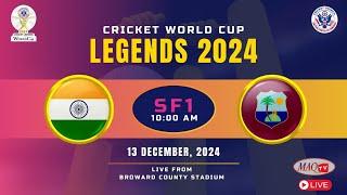 LIVE WORLD CUP 2024 LEGENDS 1st SEMI FINAL TEAM INDIA VS TEAM WEST INDIES