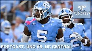 LIVE POSTCAST: UNC Tar Heels vs NC Central Eagles | QB problem for Heels | Omarion Hampton runs WILD