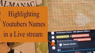 Highlighting someone else's names in live chat