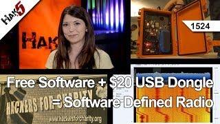 Free Software + $20 USB Dongle = Software Defined Radio, Hak5 1524