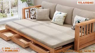 Sofa Giường Gỗ G902 (Phiên Bản 2) - Mẫu SOFA GIƯỜNG HÓT Nhất Trong NĂm - Nội Thất VILAHOME
