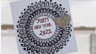 easy and unique new year art|Happy New year|mandala art|easy to draw|#shorts#viralvideo#newyear2022
