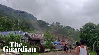 Landslide destroys homes after tropical storm makes landfall in the Philippines