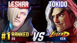 SF6 ▰ LESHAR (#1 Ranked Ed) vs TOKIDO (Ken) ▰ High Level Gameplay