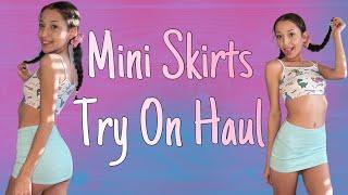 |4K| Mini Skirts Try On Haul🩵| Tight MiniSkirts Ora Lynae