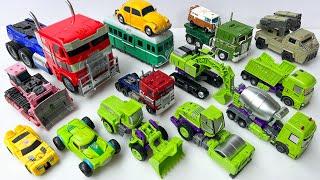 New Transformers: Construction Green Devastator vs Leader Class OPTIMUS PRIME - Stopmotion Robot Car