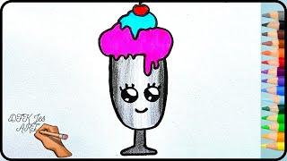 How to draw cute ice cream | Как нарисовать милое мороженое | DFK Jes ART