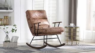 Wahson Modern Rocking Chair PU Leather Armchair