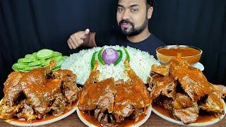 HUGE SPICY DUCK CURRY, RICE, DUCK GRAVY, CHILI, SALAD, RICE MUKBANG ASMR EATING SHOW | BIG BITES |
