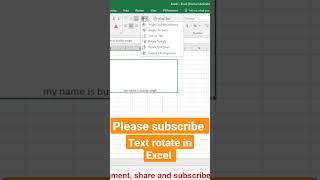 text rotate in Excel sheet, Excel tutorial #text  #rotate in #excel  #shorts #short #education