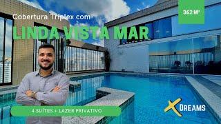 Maravilhosa Cobertura Triplex Com Vista Para o Mar + 4 Suítes + Lazer Privativo na Aparecida- Santos