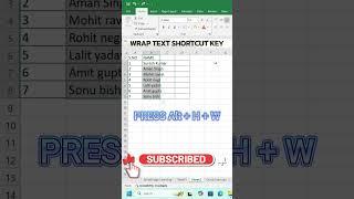 How to Use Wrap Text Shortcut in Excel – Quick & Easy Guide #excel #wraptext