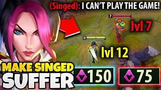 This Singed thought he could proxy vs me, but I had the perfect counter (5 LEVELS AHEAD)
