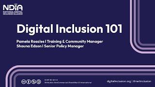 NDIA Digital Inclusion 101 Webinar