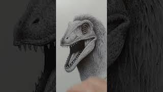 DINOSAURS   Drawing Deinonychus  using art pens #drawing #art #sketch #dinosaurs  #deinonychus