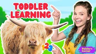 Toddler Learning Video - Farm Animals for Kids- Learn About Cows  | Fun Educational Videos for Kids