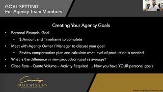 Goal Setting for insurance producers by Craig Wiggins Coaching's Joseph Puckett and Alison Doner