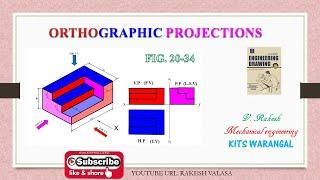 Fig no. 20-34; Orthographic Projections Solutions (Engineering drawing N. D. Bhatt Solutions)