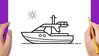 HOW TO DRAW A SPEED BOAT EASY