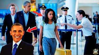 Nhân Viên Sân Bay Đuổi Sasha Obama Ra Ngoài, 15 Phút Sau Cha Cô   Barack Obama Xuất Hiện!