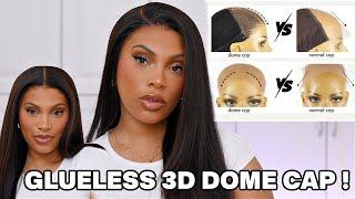 NEW 3D DOME CAP WIG!!!! GLUELESS WIG INSTALL | BEGINNER FRIENDLY