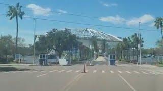 Hurricane Milton Aftermath Drive-through in St. Petersburg, FL on October 10, 2024