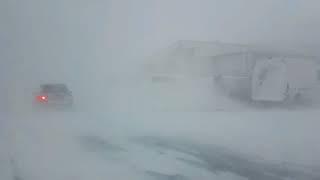 Extreme snow storm (blizzard) over Reykjavik, Iceland