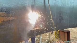 Good Root pass penetration look this welding spark #gasless#innershield#short