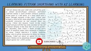 Revisionary Exercise (C) @ 80 WPM - Pitman Shorthand Dictation - KZ Learning