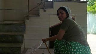  "Simple Village Life of a Rural Girl | Washing Carpets, Cleaning Yard & Tea on the Porch "