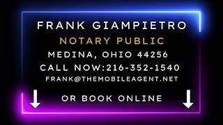 Frank Giampietro, Notary Public, Medina, Ohio 44256, Virtual Notary, Book Online