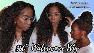 NEW Invisi-Strap 360 Lace Wig BROWN Water Wave HIGH PONY Preplucked & Bleached Knots ASHIMARY HAIR