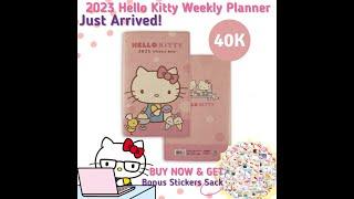 2022 - 2023 Hello Kitty 5x8 Weekly Spiral Planner Agenda just ARRIVED. BONUS stickers pack offered