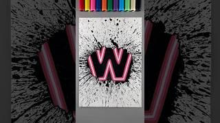 “W” with Neon Lights!  || What letter should I do Next?!  #artistomg