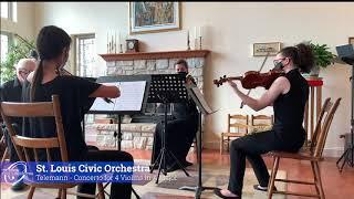 St. Louis Civic Orchestra - Bits & Pieces - 3 Telemann Concerti for 4 Violins (in G, D, and A Major)