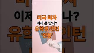 미국 비자, 이제 못 받나?…유학생·인턴 '멘붕' #미국비자 #학생비자중단 #F비자 #J1비자 #유학준비 #비자인터뷰 #교환학생 #미국유학 #유튜브쇼츠